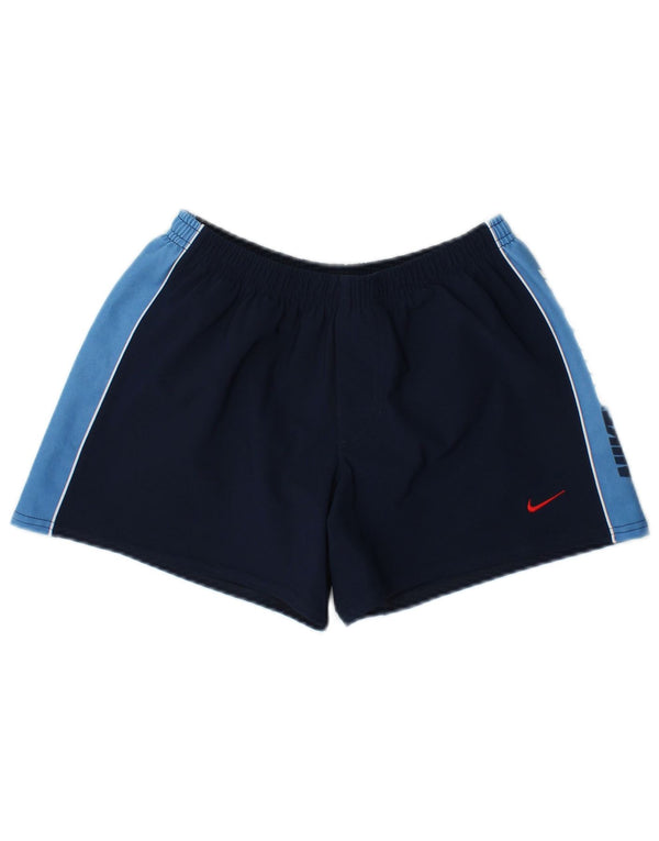 Женские спортивные шорты Nike UK 10, маленькие, темно-синие, полиэстер с цветными блоками