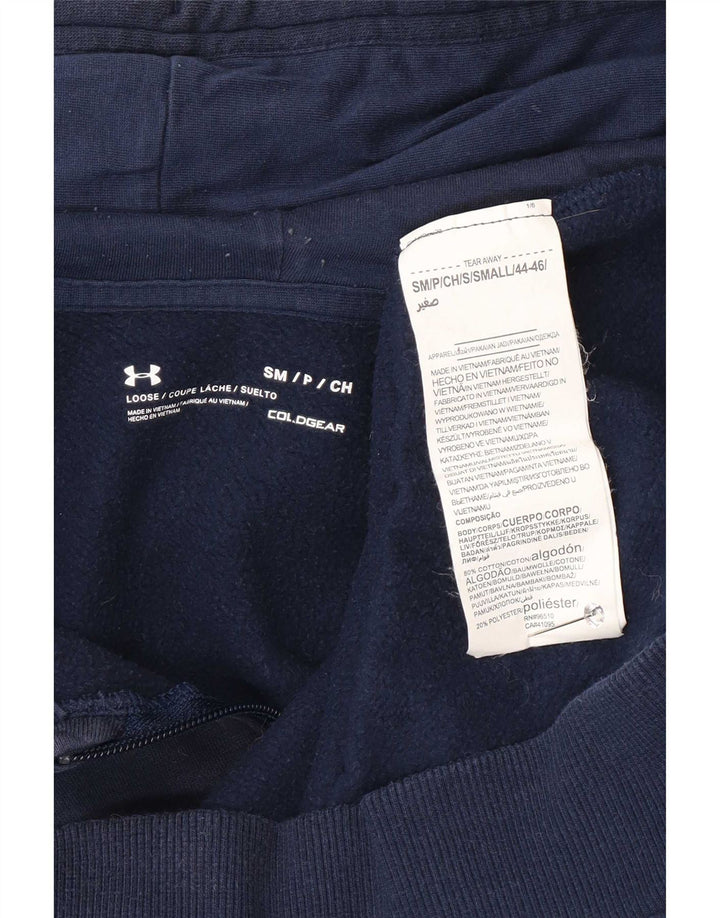 Мужской свитер с капюшоном на молнии стандартного кроя Under Armour, темно-синий, хлопковый, среднего размера