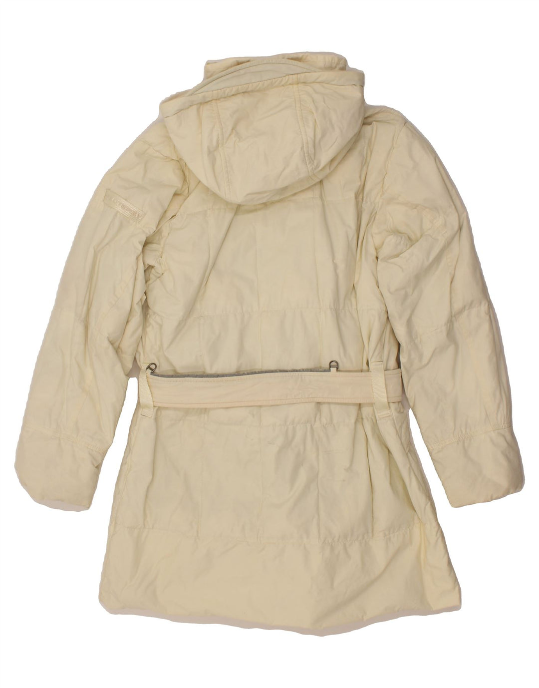 PEUTEREY Womens Hooded Padded Jacket IT 46 Large Off White Vintage PEUTEREY and Second-Hand PEUTEREY from Messina Hembry 