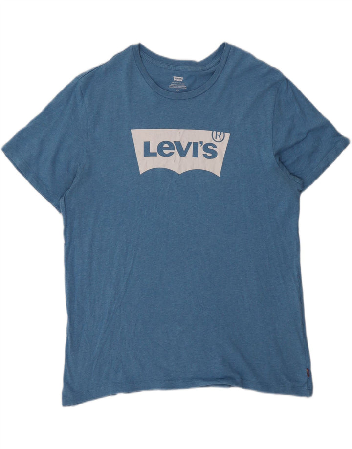 Мужская футболка с рисунком Levi's, большой синий хлопок