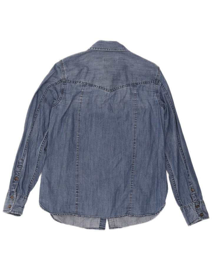 Женская джинсовая рубашка Orvis UK 10, маленькая синяя, хлопок