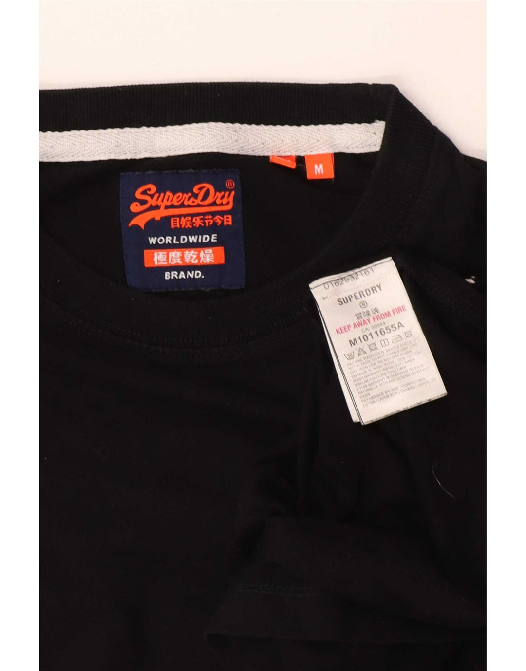 Мужская футболка Superdry Top из хлопка среднего размера, черная