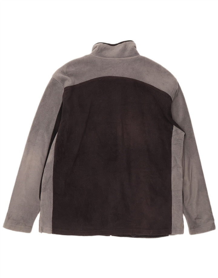 ASICS Mens Fleece Jacket UK 42 XL Black Colourblock