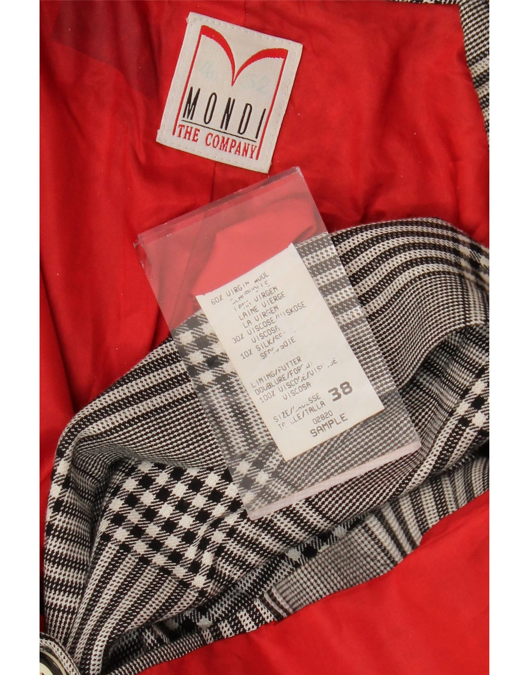 Женский двубортный пиджак Mondi EU 38, средний серый с узором «гусиные лапки»