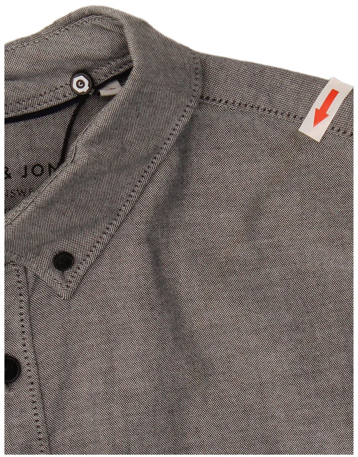 Мужская рубашка приталенного кроя Jack & Jones XL, серая, хлопок
