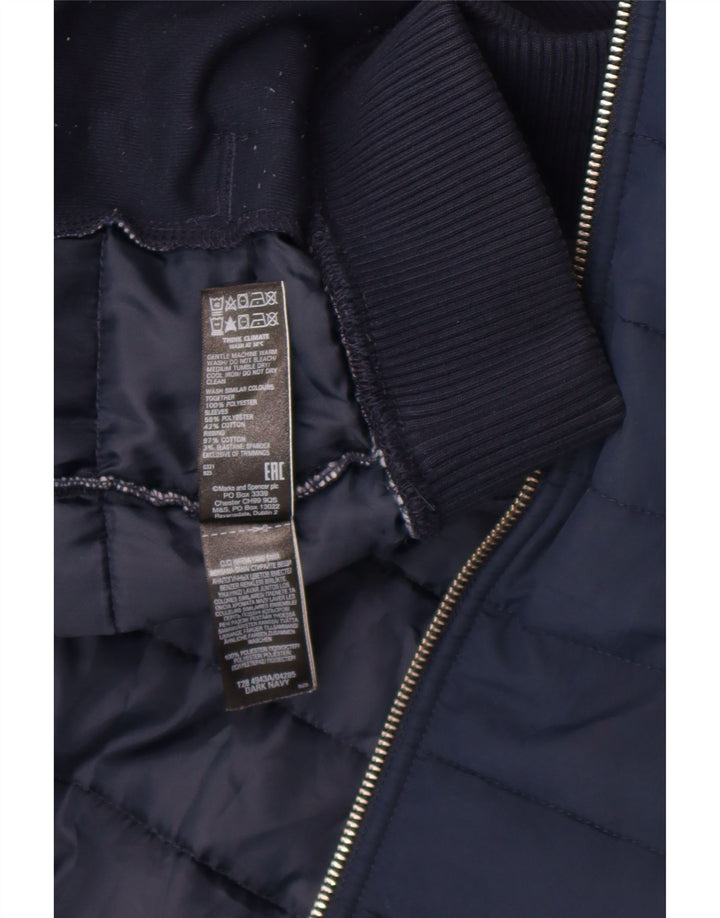 Мужская стеганая куртка Marks & Spencer UK 42 XL темно-синяя полиэстер