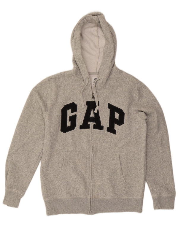 Женский свитер с капюшоном и молнией Gap, размер UK 10, маленький, серый, хлопковый