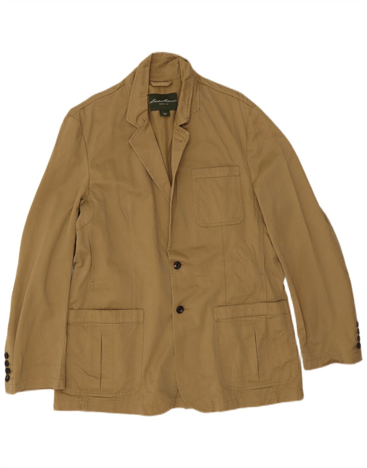 Мужской пиджак Eddie Bauer на 2 пуговицах, Великобритания 42 XL, хаки, хлопок