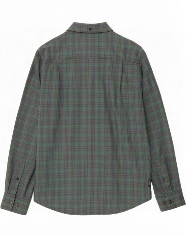Мужская рубашка Nike Dri Fit среднего размера, зеленая клетка, хлопок