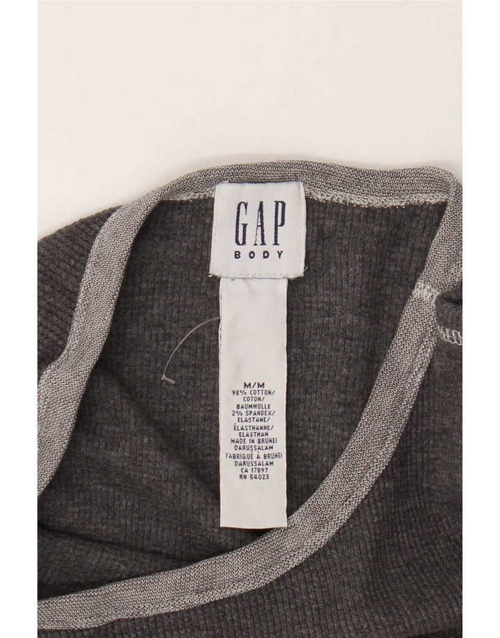 Мужской топ Gap из хлопка с длинным рукавом среднего серого цвета