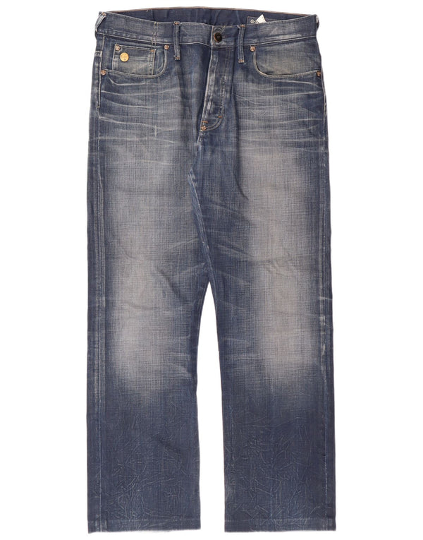 G-Star Mens 3301 Regular Fit Straight Jeans W34 L30 Blue Cotton
