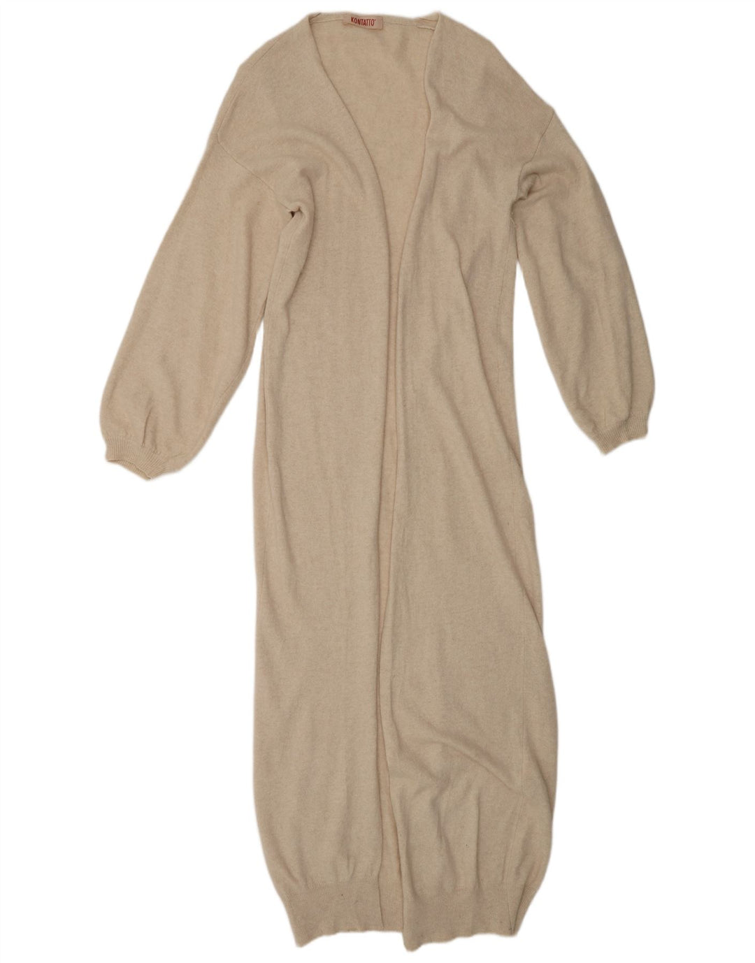 KONTATTO Женский удлиненный кардиган-свитер UK 14, средний бежевый, полиамид