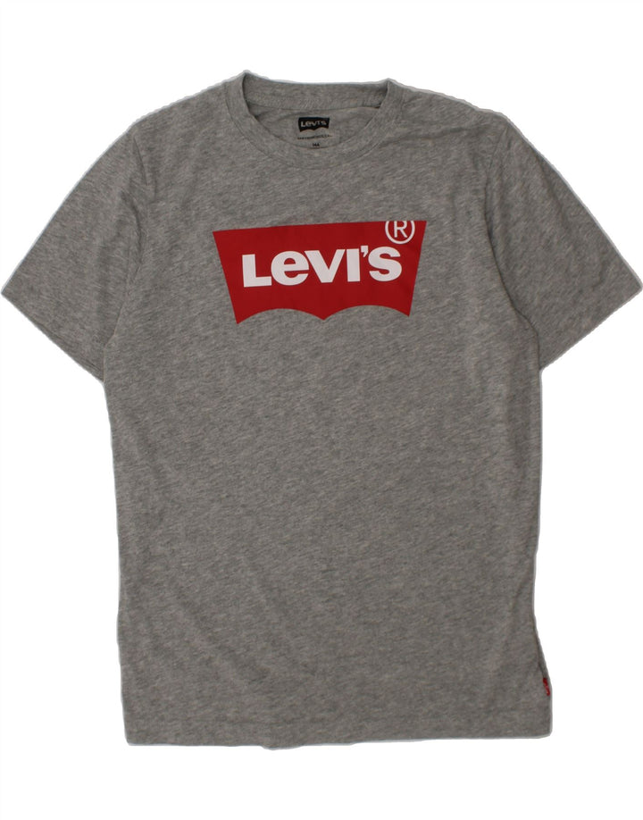 LEVI'S Boys Graphic T-Shirt Top 13-14 Years Grey Cotton Vintage Levi's and Second-Hand Levi's from Messina Hembry 