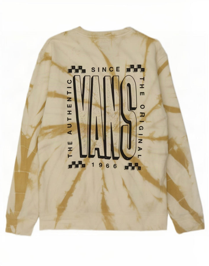 Мужской свитшот с рисунком Vans, большой хлопковый джемпер с белым узором тай-дай