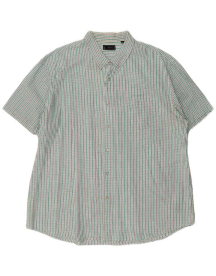 DOCKERS Мужская рубашка с коротким рукавом 2XL Бирюзовая клетка