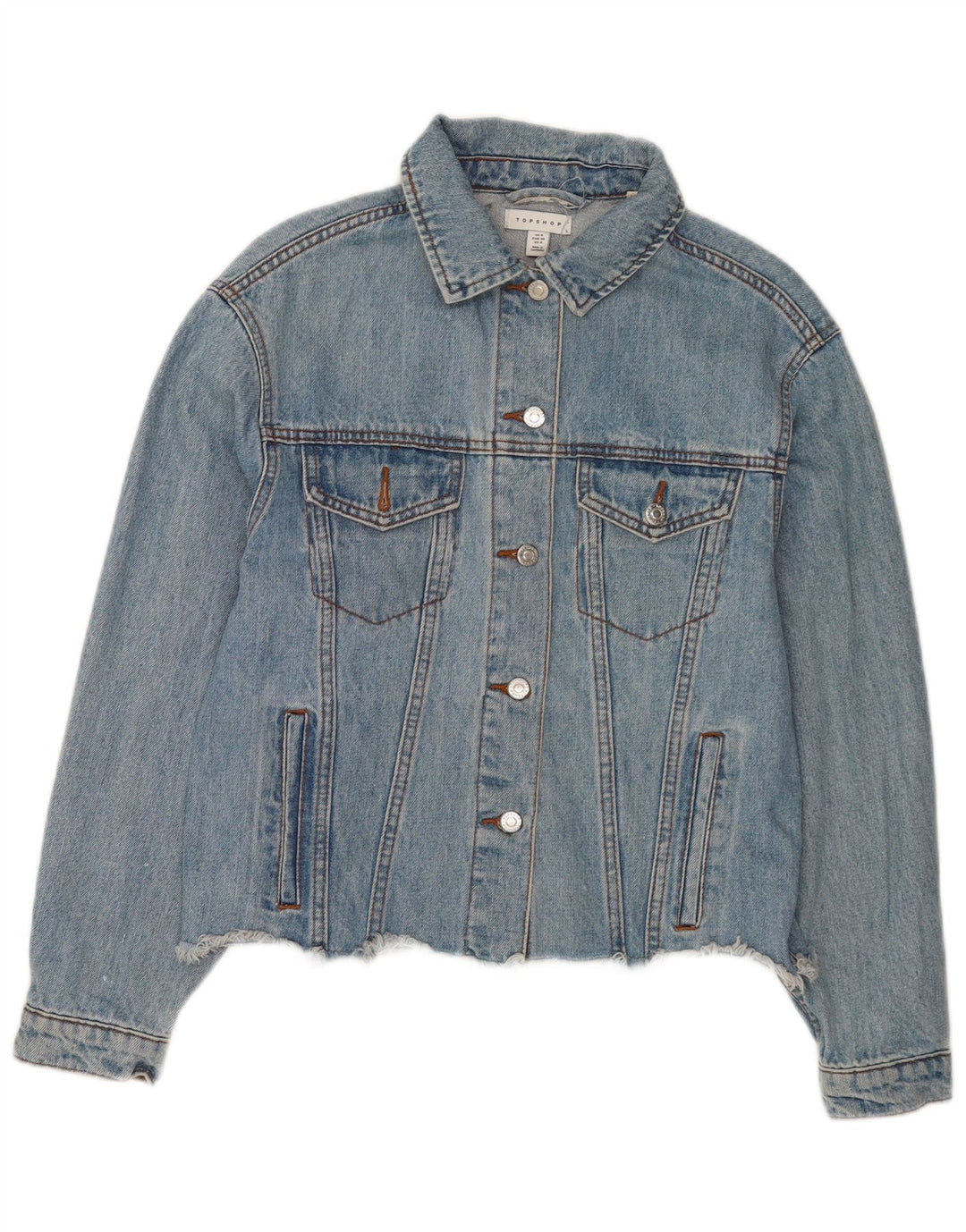 Женская джинсовая куртка оверсайз Topshop UK 8, маленький синий хлопок