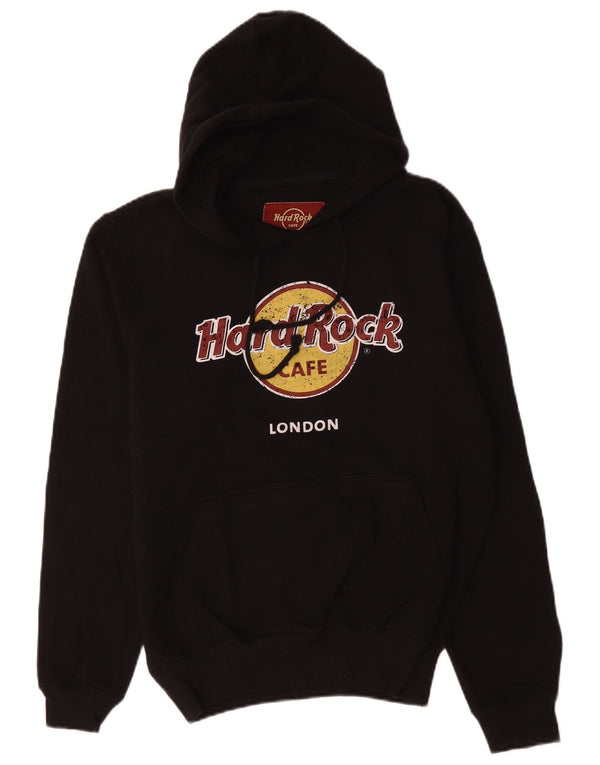 Мужской джемпер с капюшоном Hard Rock Cafe London с графическим рисунком, средний черный, хлопковый