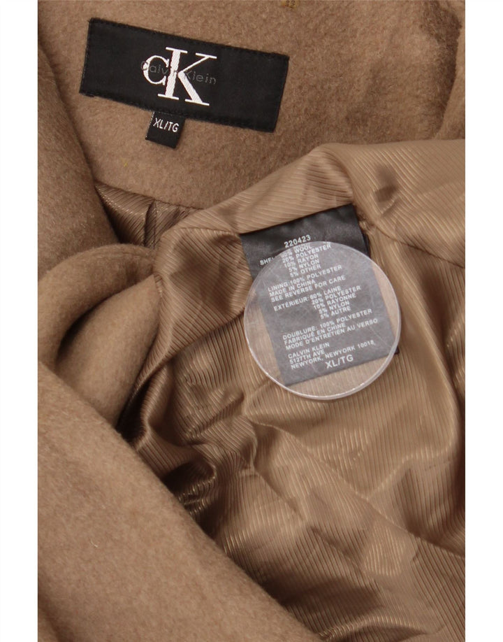 Женское пальто оверсайз Calvin Klein UK 18 XL, бежевое шерстяное