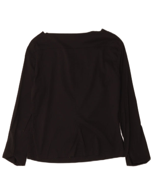 Женская блузка с длинным рукавом Zara Top UK 12, средний черный хлопок