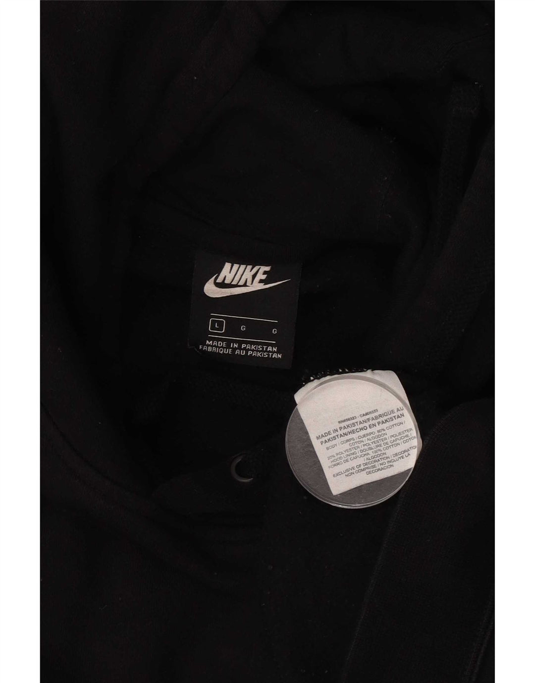Мужской джемпер с капюшоном Nike, большой черный, хлопок