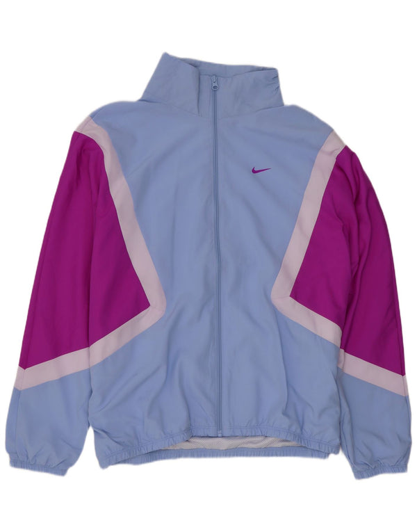 Женская спортивная куртка с графическим рисунком Nike UK 14, средний синий спортивный цвет
