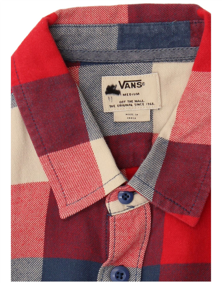 Мужская фланелевая рубашка Vans среднего красного цвета в клетку