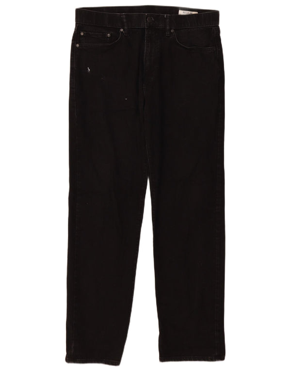 Мужские прямые джинсы Marks & Spencer W34 L31, черные, хлопковые