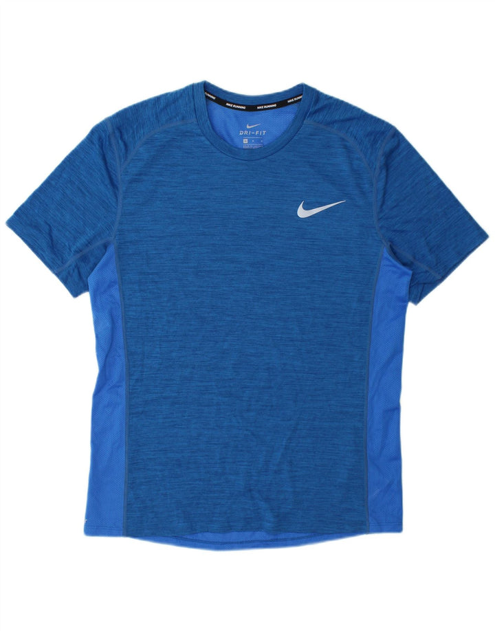 NIKE Mens Dri Fit T-Shirt Top Medium Blue Polyester