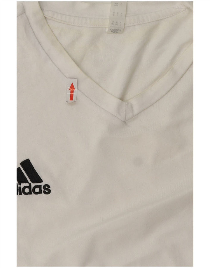 ADIDAS Мужская футболка из хлопка среднего размера белого цвета
