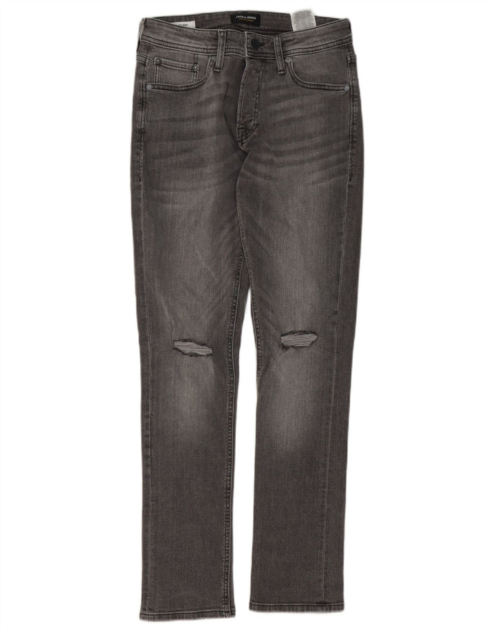 Мужские потертые узкие джинсы Jack & Jones GLENN W28 L32, серый хлопок