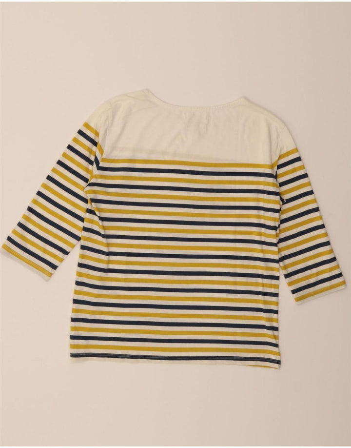 SEASALT Womens Loose Fit Top 3/4 Sleeve UK 10 Small  Multicoloured Striped Vintage Seasalt and Second-Hand Seasalt from Messina Hembry 