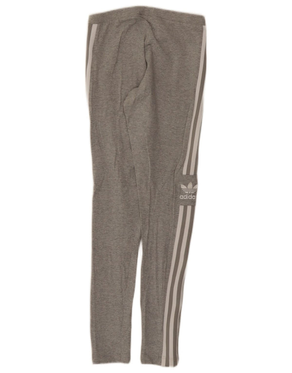 Женские леггинсы с рисунком Adidas UK 8, маленькие серые, хлопковые
