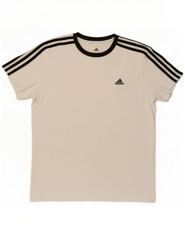 Женская футболка Adidas Top UK 12/14, средний белый хлопок, белый цвет
