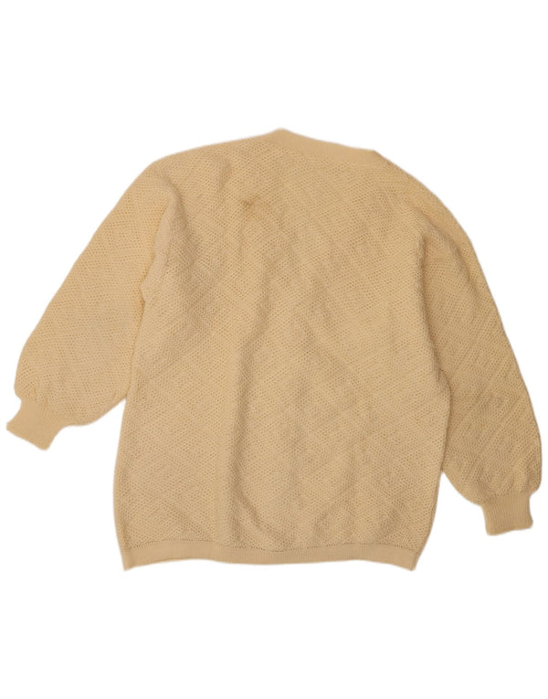 Винтажный женский кардиган-свитер UK 20 2XL Бежевый