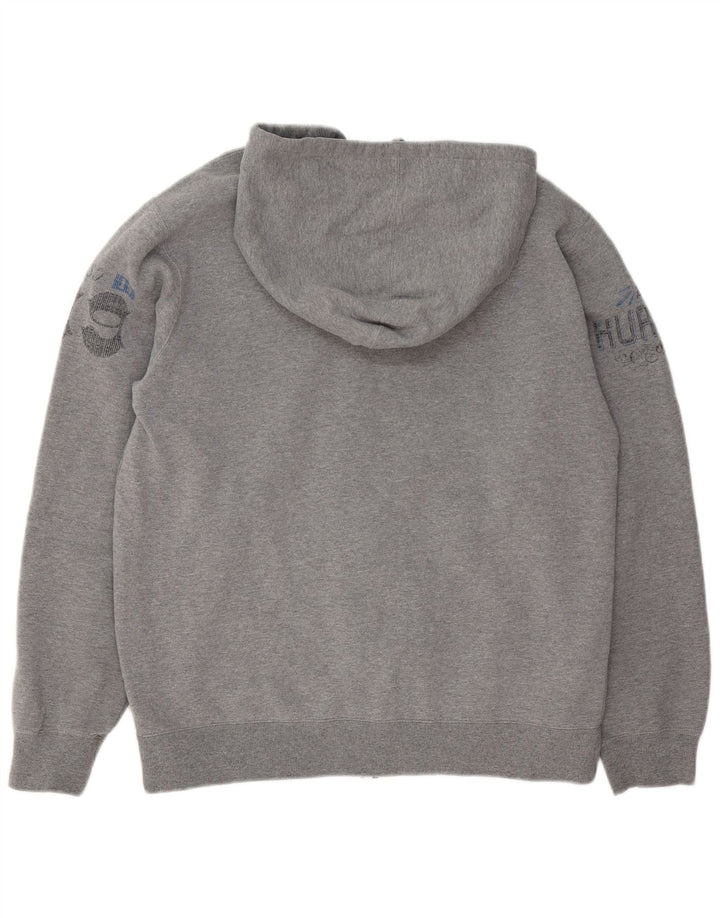 Hurley Мужской свитер с капюшоном и молнией с графическим рисунком, средний серый полиэстер с крапинками