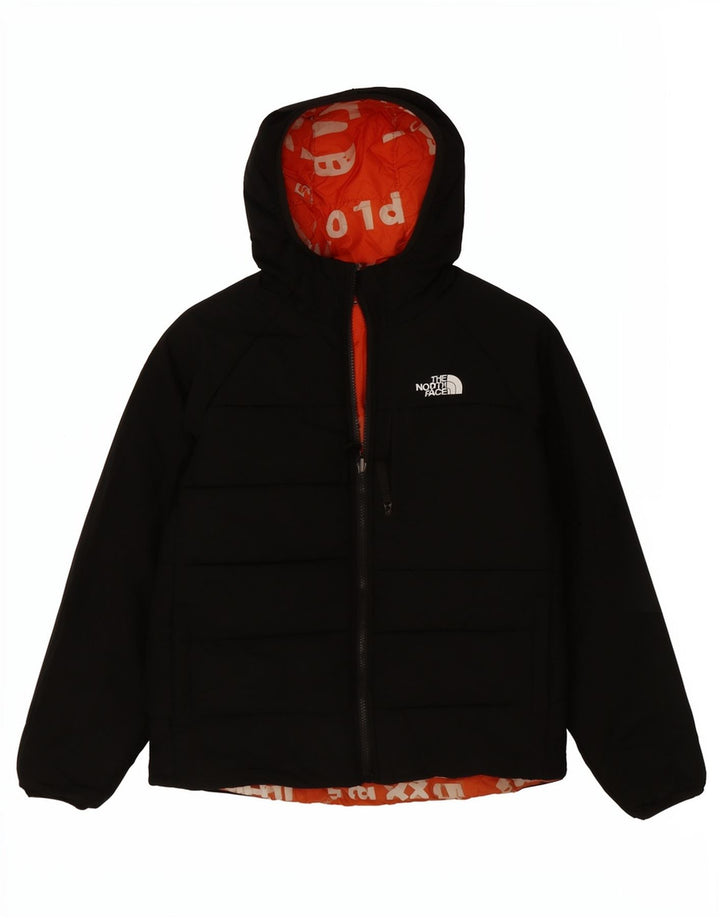 Двусторонняя куртка с капюшоном The North Face для мальчиков 13-14 лет, большая черная