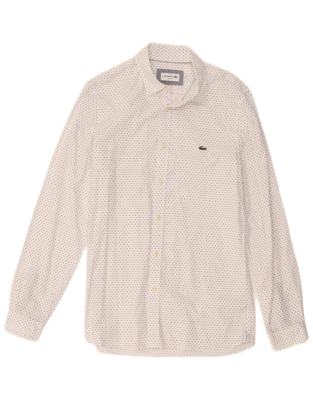 Мужская рубашка приталенного кроя Lacoste, размер 39, средний хлопок в белые пятнышки