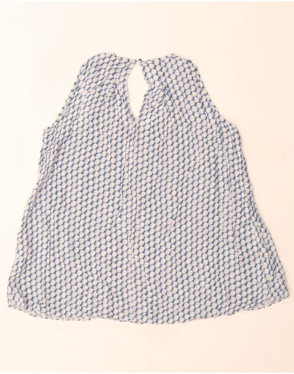 Женская блузка без рукавов Benetton UK 6 XS Синяя вискоза с геометрическим рисунком