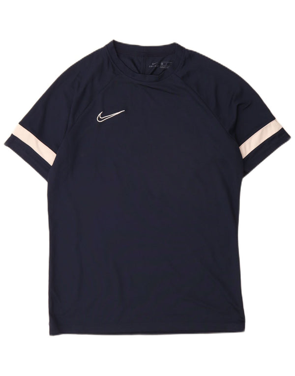 Nike Mens Dri Fit T-Shirt Top Large Navy Blue Colourblock