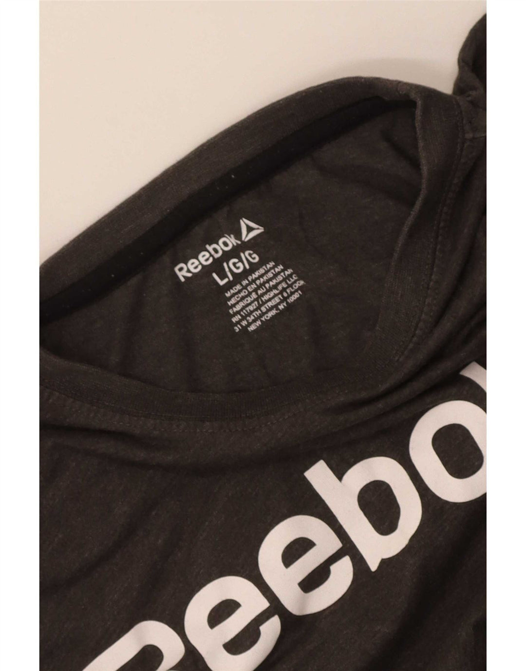 Мужская футболка с рисунком Reebok, большая, серая