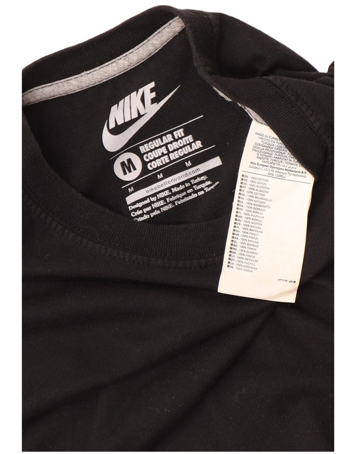 Мужская футболка обычного кроя NIKE из хлопка среднего размера, черная
