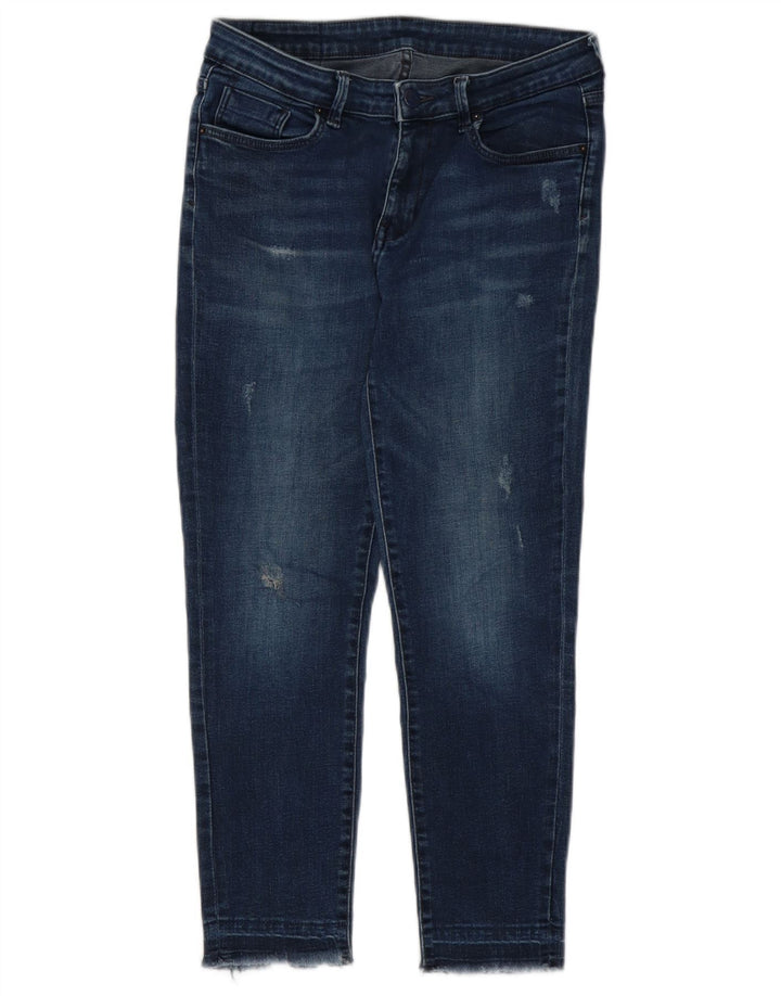 Женские узкие укороченные джинсы Zara W28 L24 Темно-синие