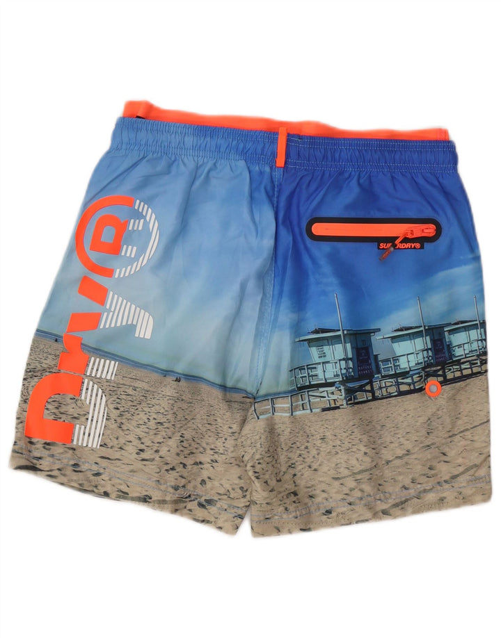 Мужские шорты для плавания Superdry с абстрактным рисунком и рисунком, средние разноцветные