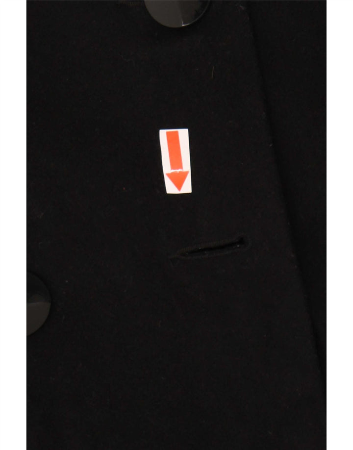 Coast Женское двубортное пальто UK 12 Medium Black Wool Classic