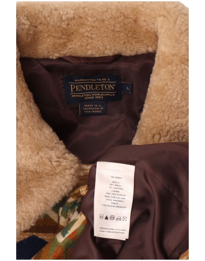 Мужское пальто Pendleton UK 40, большое разноцветное шерстяное ацтекское пальто с геометрическим узором