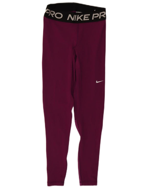 Женские леггинсы с рисунком Nike Dri Fit UK 8, маленькие фиолетовые с цветными блоками