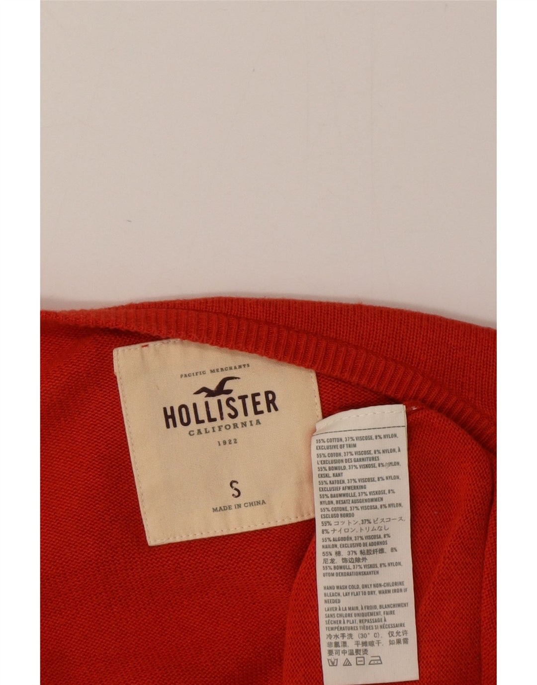 Женский открытый кардиган с рюшами Hollister, Великобритания, 10 шт., маленький красный хлопок
