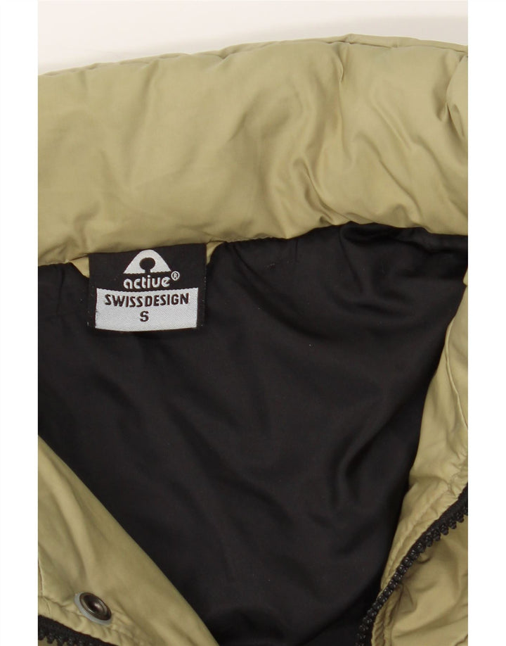 ACTIVE Mens Padded Jacket UK 36 Small Beige Polyamide Vintage Active and Second-Hand Active from Messina Hembry 