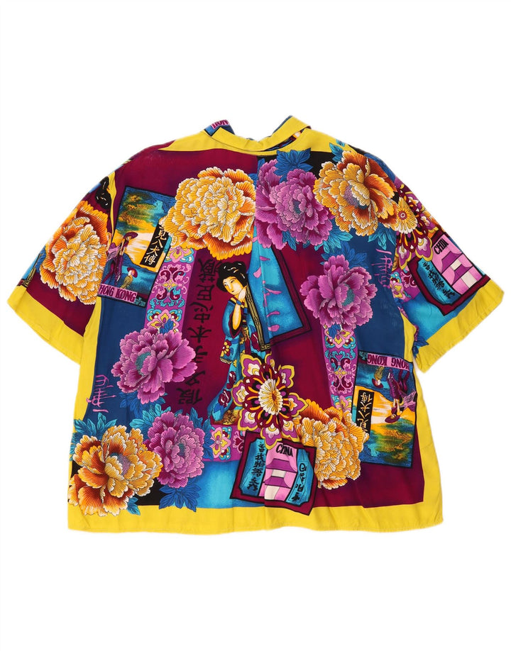 Женская блузка-рубашка оверсайз WITTY GIRL UK 14, средний разноцветный цветочный принт