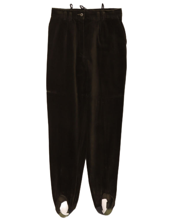 ВИНТАЖНЫЕ женские бархатные брюки со штрипками EU 40, средний W27 L29, зеленый хлопок